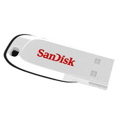 SanDisk 8GB Cruzer Blade White SDCZ50C-008G-B35W USB Flash Drive