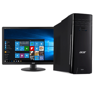 Acer Aspire TC-730 Intel Pentium J4205/2GB/500GB/Windows 10 with 19.5-in S200HQL Monitor