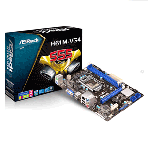 ASRock H61M-VG4 LGA1155/ Intel H61/ DDR3/ A&GbE/ MicroATX Motherboard