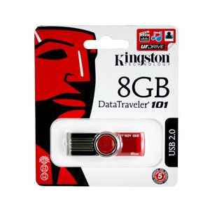 Kingston 8GB DT101G2/8GB G2 Red Data Traveler 101 USB Flash Drive
