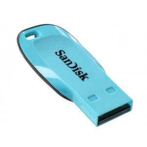 Sandisk 4GB Cruzer Blade USB Flash Drive (Black/Red,Blue,White)