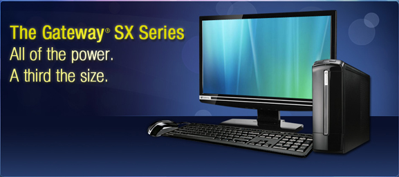 Gateway SX2800 SFF Desktop w/ Intel Pentium Dual Core E5400, 20-inch LCD, Windows 7  Home Premium