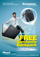 NEW Lenovo ideapad Y-Series Free Samsonite Backpack*