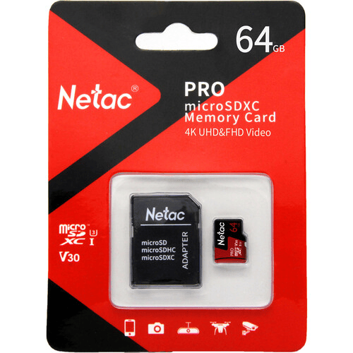 Netac P500 EXTREME PRO microSDXC w/ adapter NT02P500PRO-064G-R