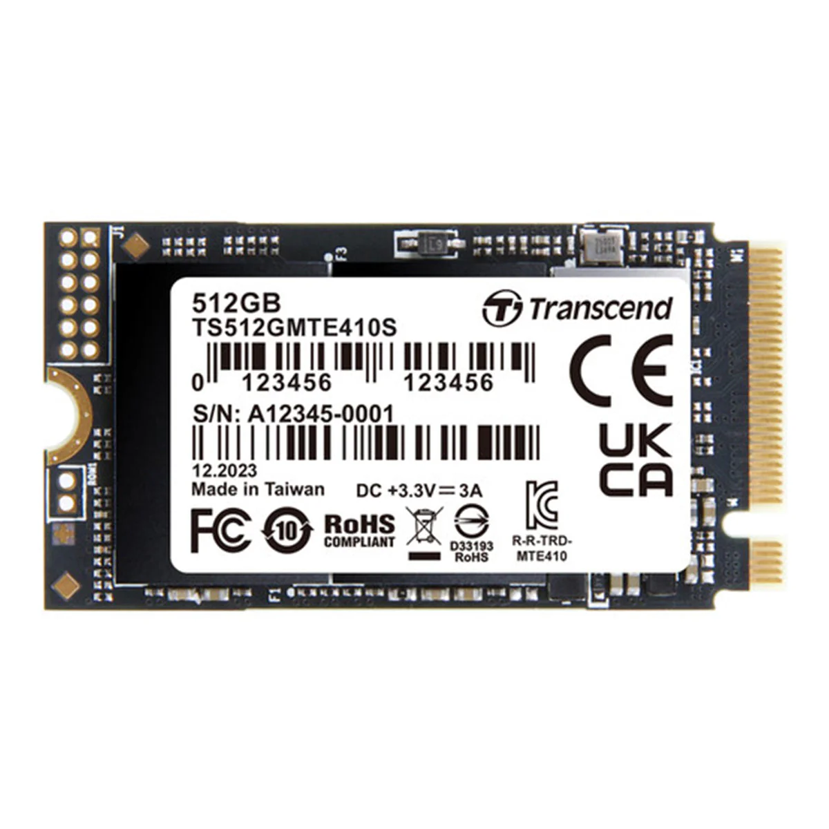 Transcend 512GB M.2 NVMe 2242 PCIe Gen4x4 SSD TS512GMTE410S