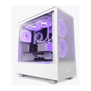 NZXT H5 FLOW RGB Compact ATX Mid-Tower White Chassis