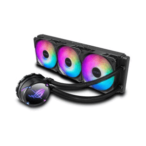 Asus ROG Strix LC 360 RGB all-in-one liquid CPU cooler with Aura Sync, and triple ROG 120mm addressable RGB radiator fans