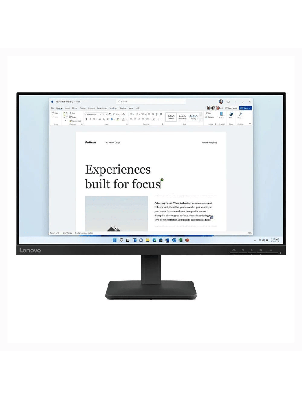 Lenovo L24-4e 68C2KAC1PH 23.8inch IPS/100Hz/4ms/VGA/HDMI Monitor