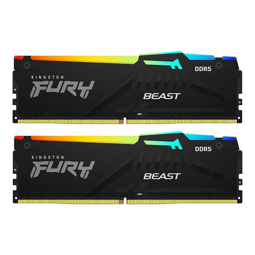 Kingston FURY Beast RGB 16GB (2x8GB) DDR5 6000MHz CL40 DIMM KF560C40BBAK2-16
