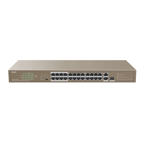 Tenda TEF1126P-24-250W   24FE+2GE/1SFP Rackmount Switch With 24-Port PoE