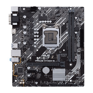 Asus Prime H410M-E LGA 1200 Micro-ATX Motherboard with M.2 support, DDR4 2933MHz, HDMI, D-Sub, USB 3.2 Gen 1 ports, SATA 6Gb