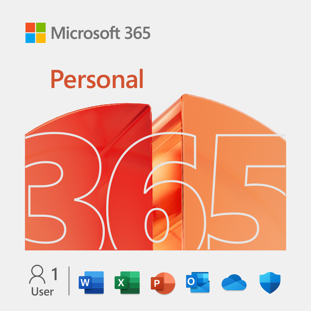 Microsoft Office 365 Personal Mac/Win English 1 License Medialess 1 Year