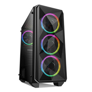 Frontier Trendsonic Megatron ME19B 4*5-Fixed Color Fan Mesh Front Panel Tempered Glass Side Mid ATX Case