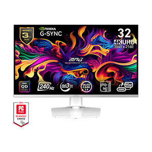 MSI MPG 321URXW QD-OLED | White | 31.5 inch | 3840 x 2160 (UHD) | QD-OLED PANEL |  240Hz