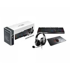 MSI Adventure 202 Gaming Accessory Bundle | GK20 KEYBOARD | GM08 MOUSE | GH20 HEADSET |  GD21 MOUSEPAD