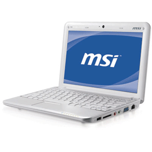 MSI Wind U130 NXP (Black/White) Atom N450, 250GB HDD, Windows XP Home