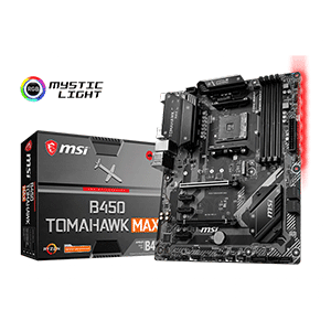 MSI B450 TOMAHAWK MAX ATX Motherboard Supports DDR4 Memory, up to 4133(OC) MHz