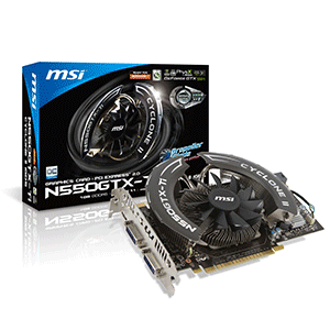 MSI Nvidia Geforce N550GTX-Ti CYCLONE II 1GD5/OC
