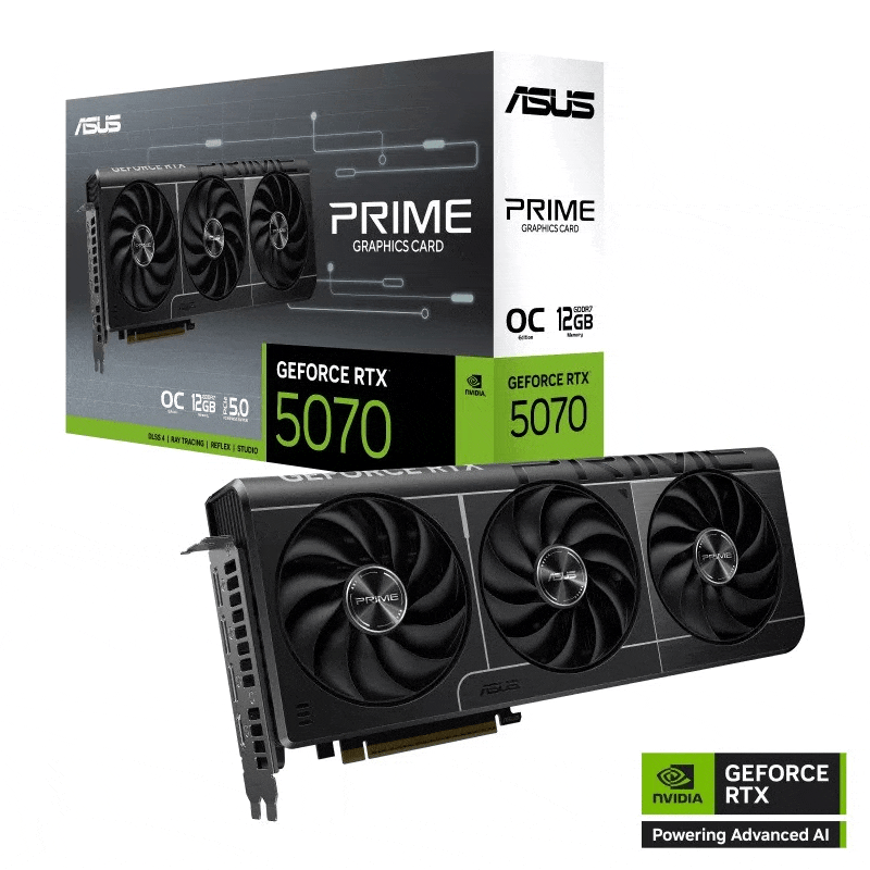 Asus PRIME NVIDIA GEFORCE RTX5070 OC 12GB GDDR7 GRAPHICS CARD (PRIME-RTX5070-O12G)