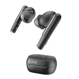 Poly Voyager Free 60+ UC Carbon Black Earbuds +BT700 USB-C Adapter +Touchscreen Charge Case