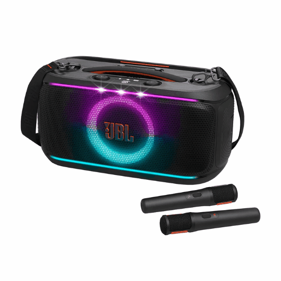 JBL HARMAN PARTYBOX ON THE GO 2 (Black) with 2 Wireless Mics