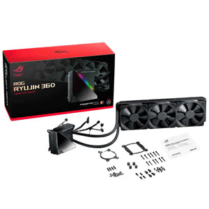 Asus ROG Ryujin 360 all-in-one liquid CPU cooler with LiveDash color OLED, Aura Sync RGB and 3x Noctua iPPC 2000 PWM 120mm Fans