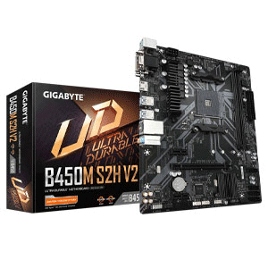 Gigabyte GA-B450M-S2H-V2 AMD B450 mATX Ultra Durable Motherboard
