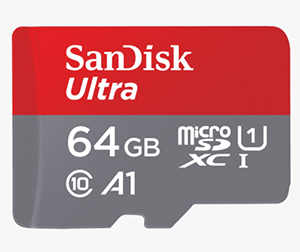 SanDisk Ultra 64GB microSDHC UHS-I card with Adapter - 100MB/s U1 A1 - SDSQUAR-064G-GN6MA