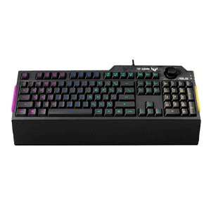 Asus TUF Gaming K1 RGB keyboard with dedicated volume knob, spill-resistance, side light bar and Armoury Crate