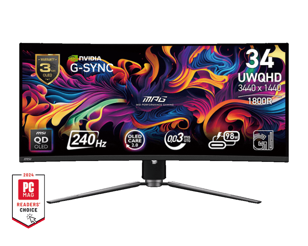 MSI MPG 341CQPX QD-OLED | 34.18in (86.82cm) | QD-OLED 3440x1440 (UWQHD) | 240Hz